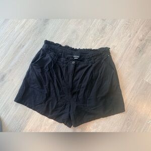 City Chic Black Ruffle Waist Shorts
